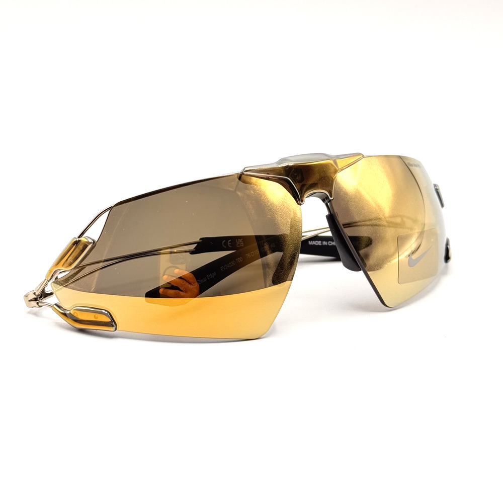 Nike Zeus Edge Sunglasses EV24030 700 Gold Wrap Frame Gold Mirror Lens New